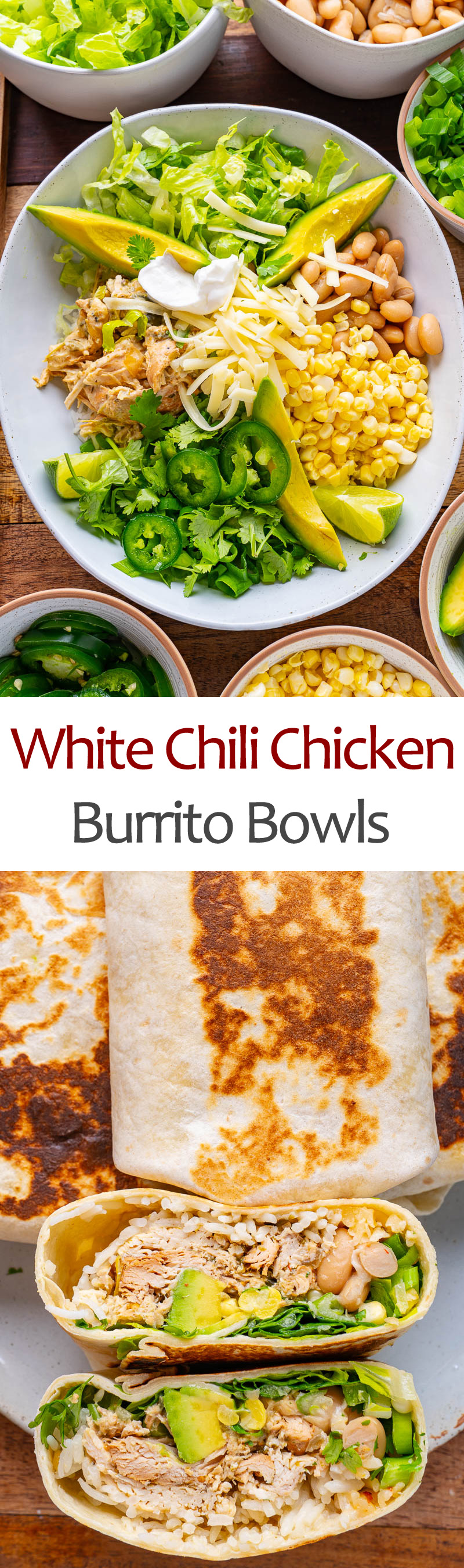 Slow Cooker White Chili Chicken Burrito Bowls Slow Cooker White Chili Chicken Burrito Bowls