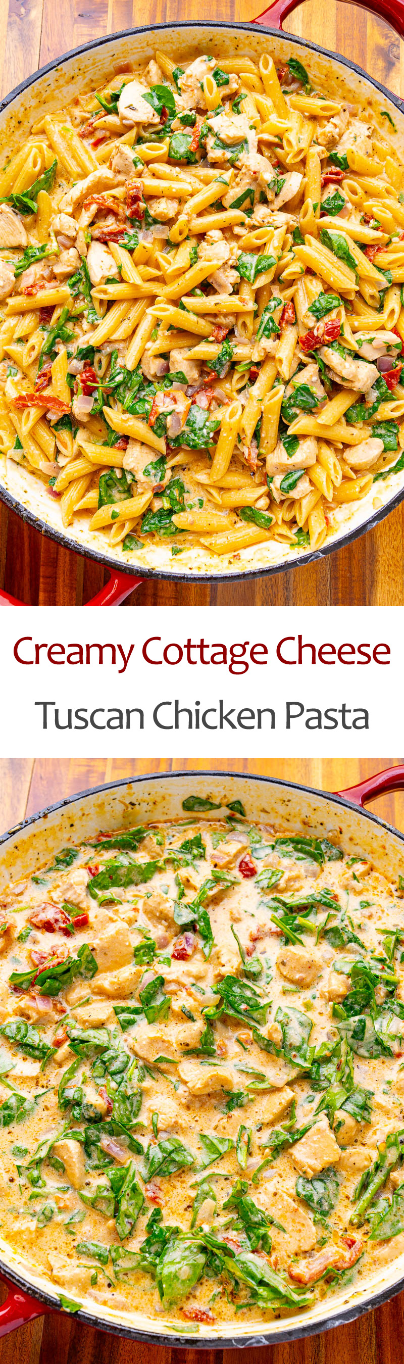 Creamy Cottage Cheese Tuscan Chicken Pasta Creamy Cottage Cheese Tuscan Chicken Pasta