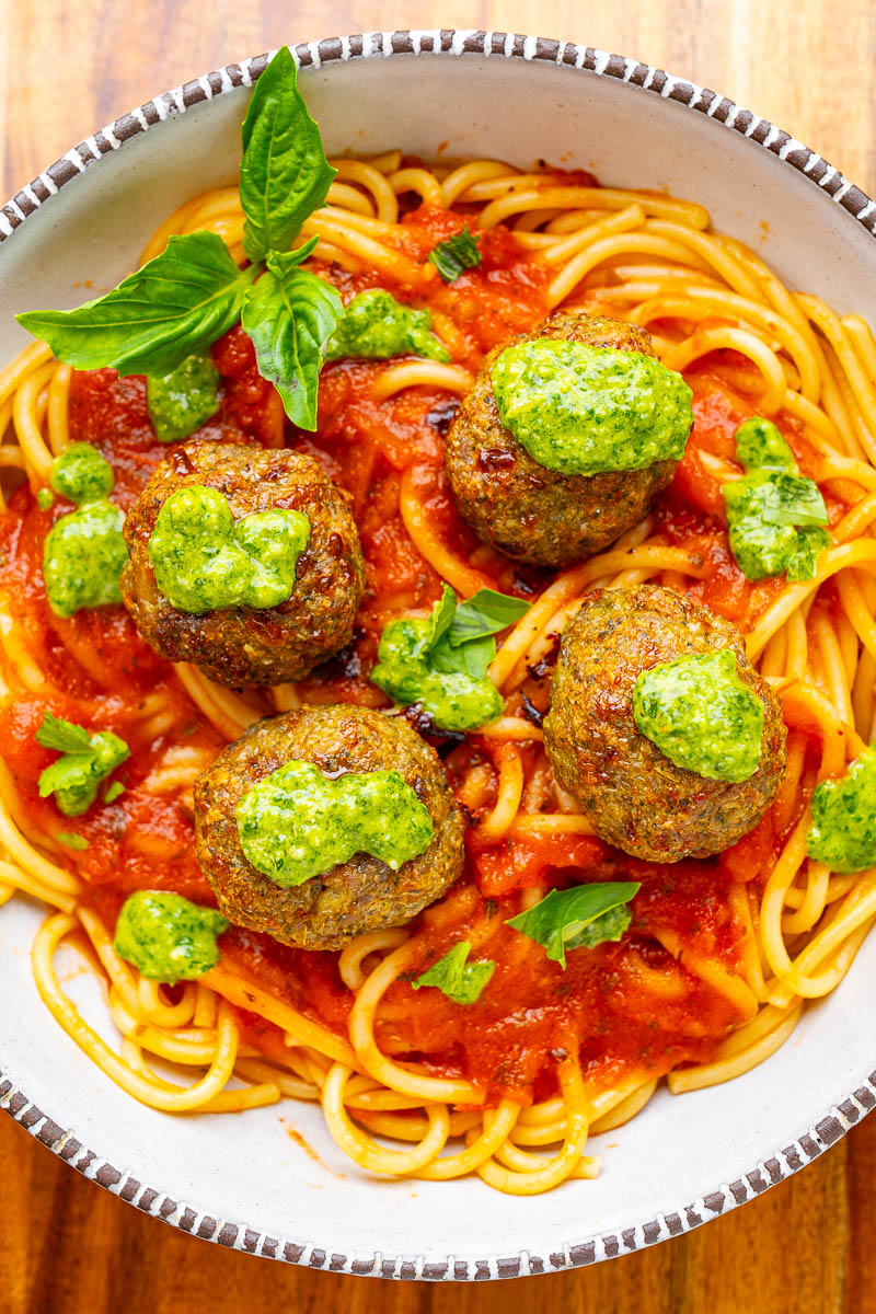 Pesto Chicken Meatballs Pesto Chicken Meatballs