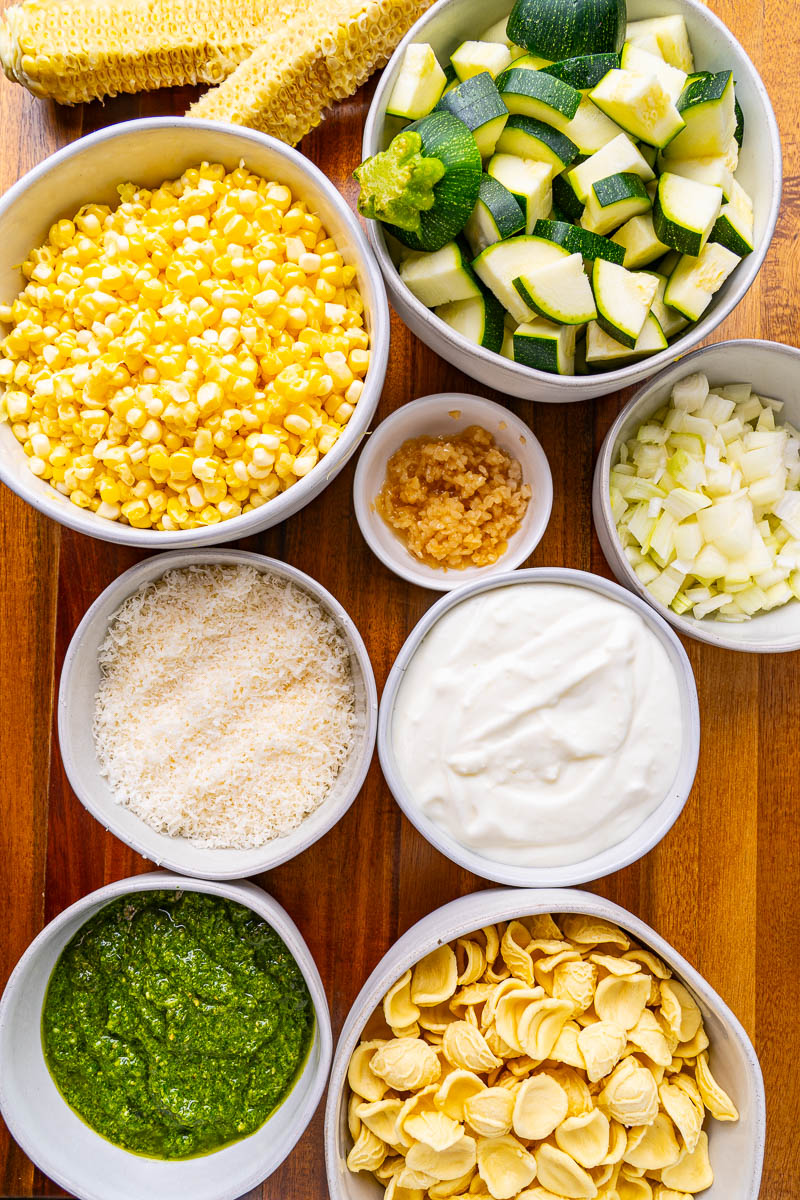 Creamy Corn and Zucchini Pesto Pasta Creamy Corn and Zucchini Pesto Pasta