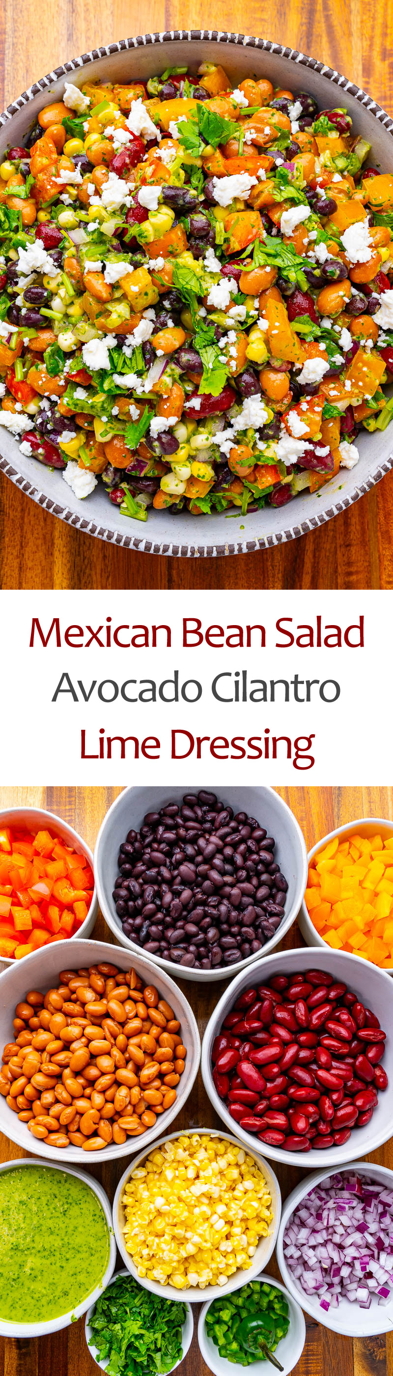 Mexican Bean Salad with Creamy Cilantro Lime Dressing Mexican Bean Salad with Creamy Cilantro Lime Dressing