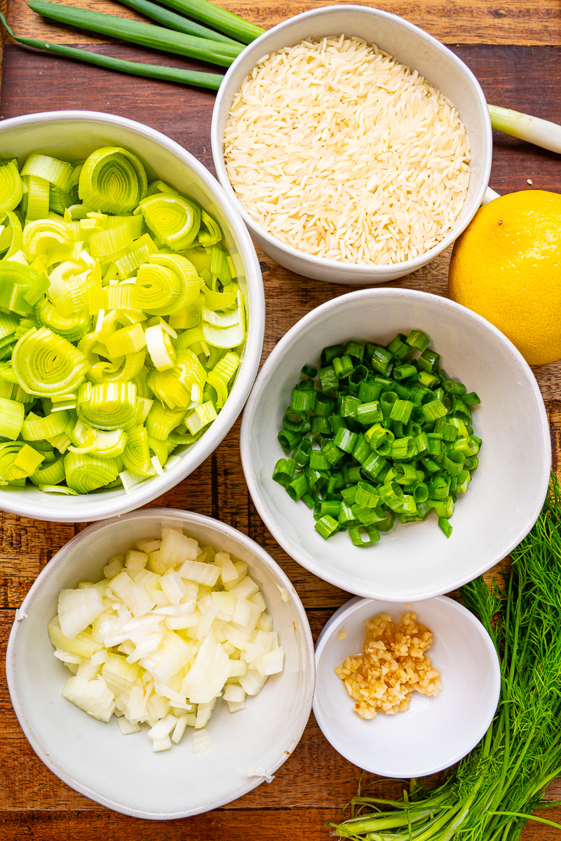 Prasorizo (Greek Leeks and Rice)