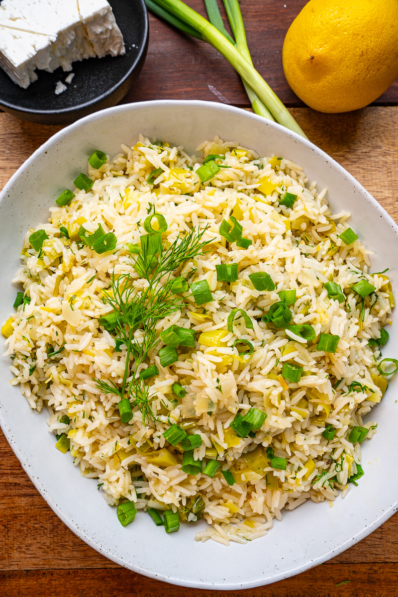 Prasorizo (Greek Leeks and Rice)